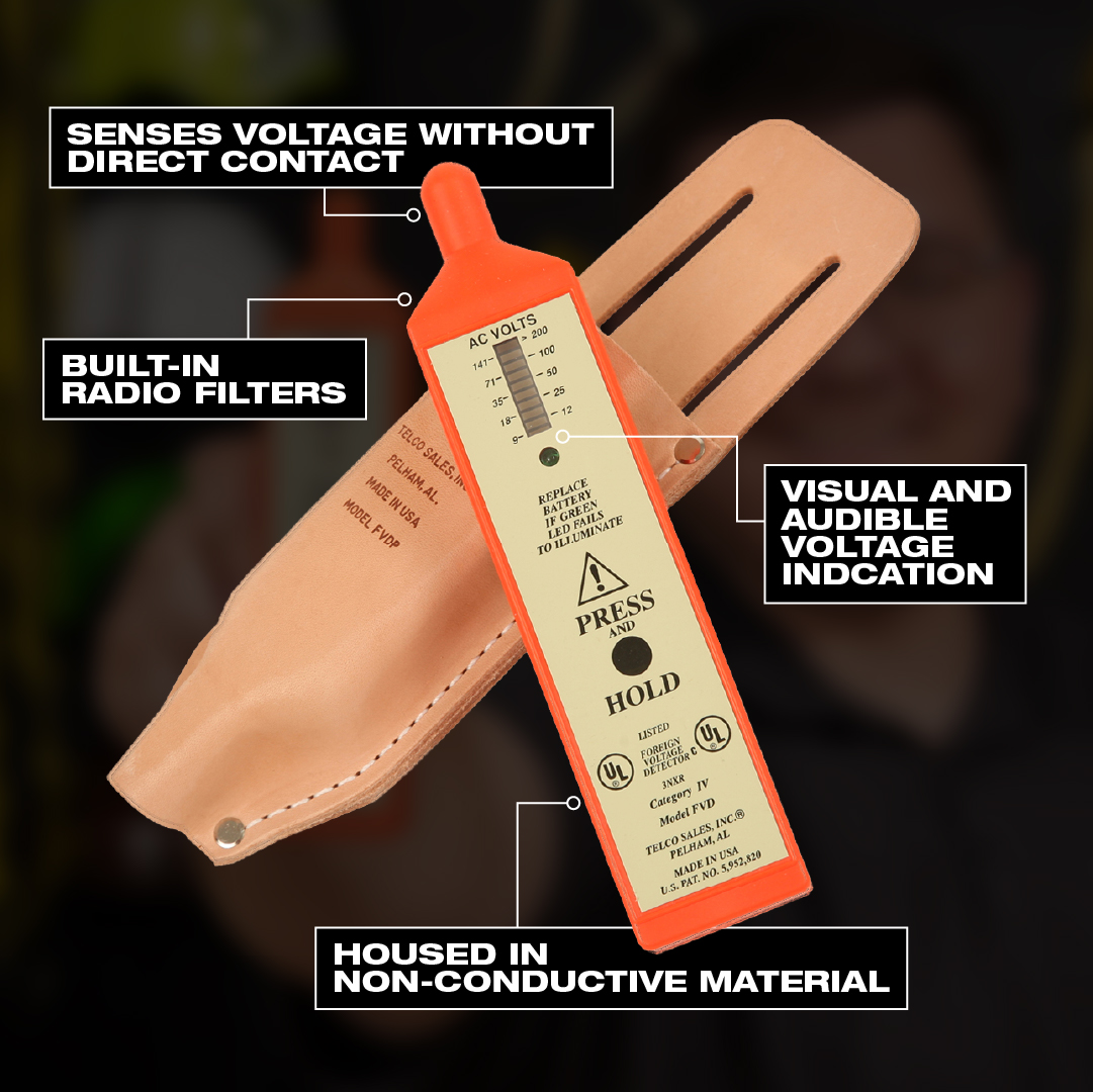 Telco Foreign Voltage Detector with Cap & Pouch from Columbia Safety